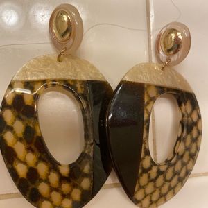 Beautiful Leopard with gold accent earrings light weight stunning on